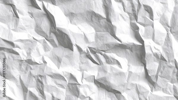 Fototapeta crumpled paper texture isolated on white background