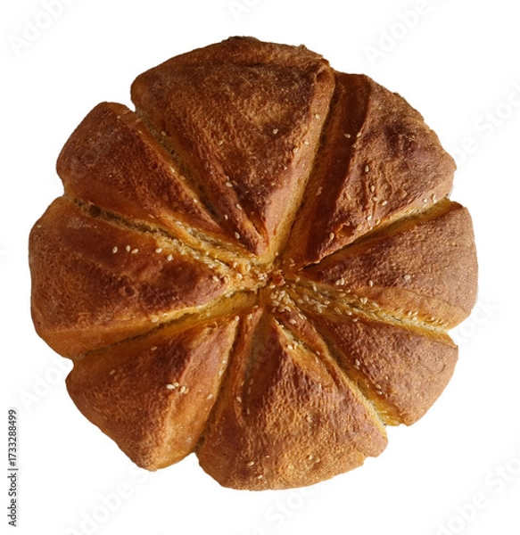 Fototapeta bread top view slices round