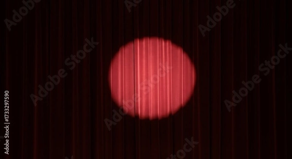 Obraz Dramatic red curtain and spotlight abstract background for stage performance