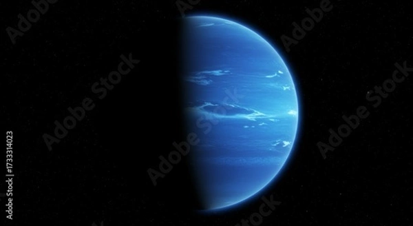 Fototapeta Neptune planet with clouds in dark space