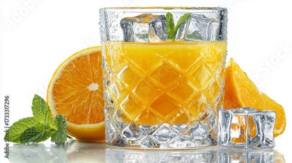 Obraz Summer citrus beverage in clear glass