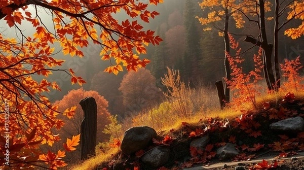 Obraz fire in the forest