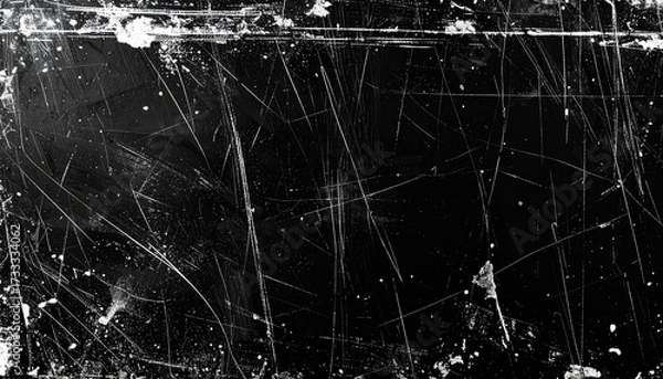 Fototapeta Grunge overlay texture isolated on transparent background, high detail scratches, distressed vintage style, perfect for graphic design resources