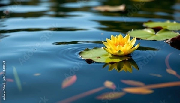 Fototapeta Serene Lily Pad Floating Calm Water