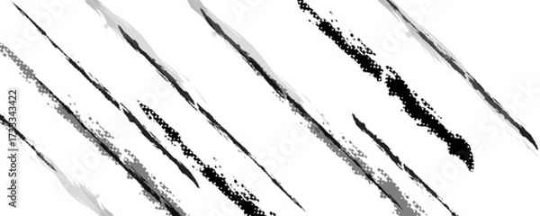 Fototapeta Abstract grunge geometric lines overlapping seamless halftone pattern transparent background design. 