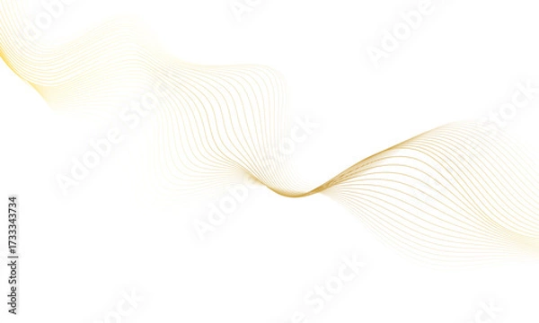Fototapeta Abstract minimal golden color linear flowing texture curved lines and elegant wave lines background design. 
