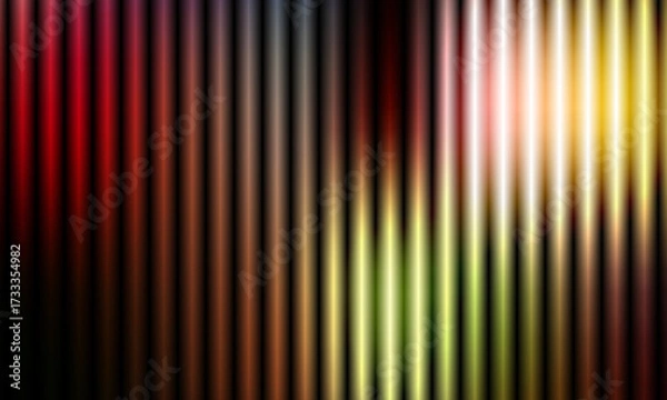 Fototapeta Elegant fractal glass gradient background with ribbed pattern. Abstract vertical design in vibrant multi color spectrum. Modern geometric prism illustration, abstract background