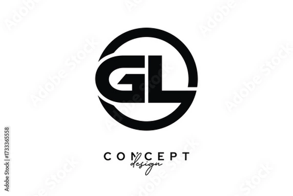 Fototapeta GL Creative Circle Monogram Logo Design – Modern Branding Concept
