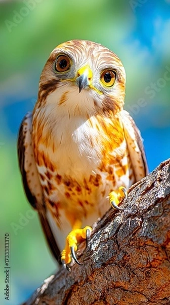 Fototapeta Juvenile Australian Goshawk Perched on Branch