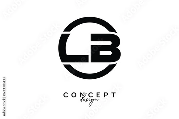 Fototapeta LB Creative Circle Monogram Logo Design – Modern Branding Concept