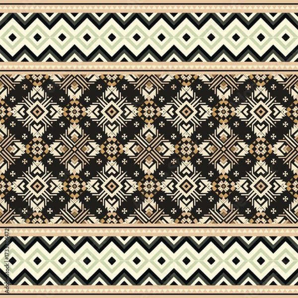 Obraz abstract ethnic seamless background, vector illustration