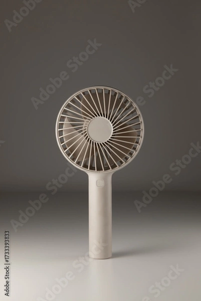 Obraz Portable mini fan sleek design on gray background