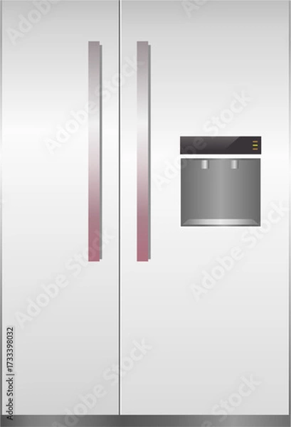Obraz Modern Large Capacity Double Door Fridge with water dispenser