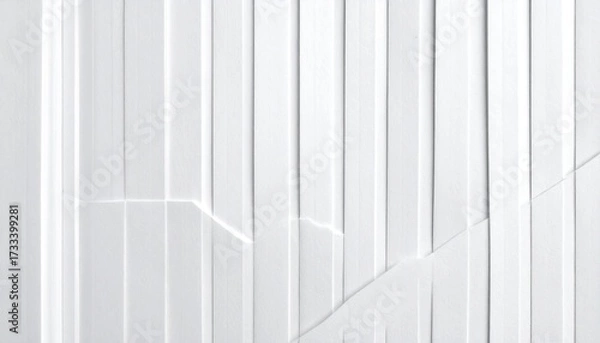 Obraz White ribbed surface with subtle light play, a crack visible at the bottom right