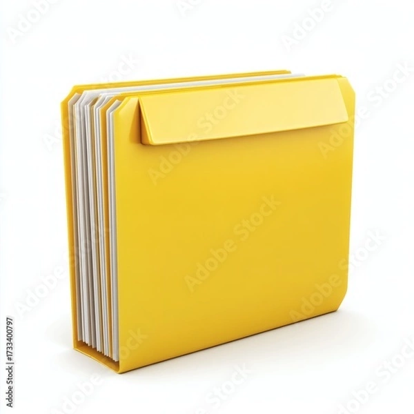 Obraz yellow folder 3d icon illustration	
