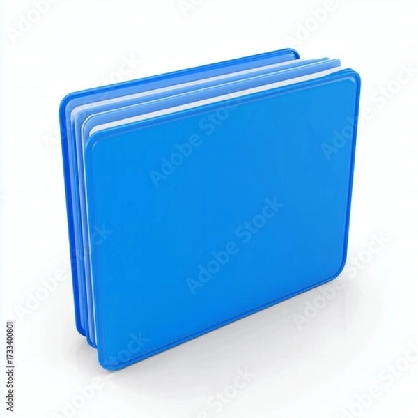 Fototapeta blue folder 3d icon illustration	