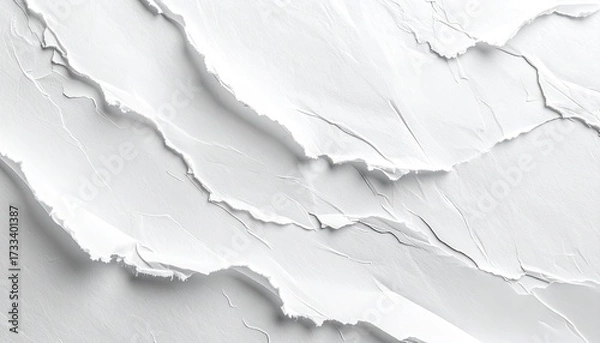 Fototapeta A textured white surface with layered, jagged edges creating a wave-like pattern