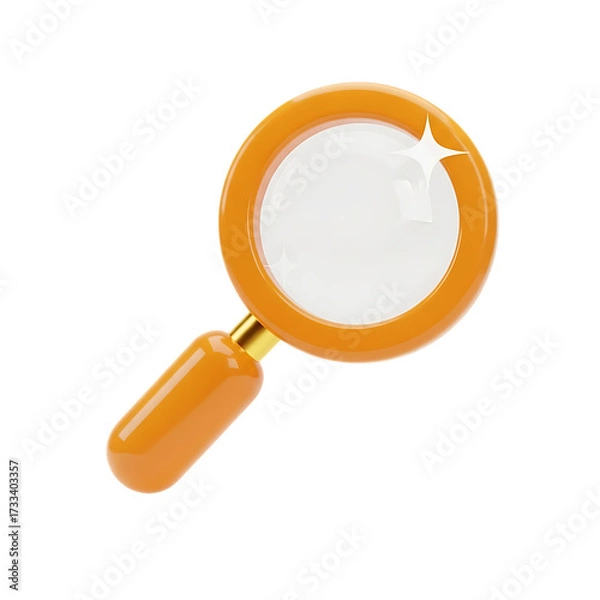 Fototapeta magnifying glass 3d unique stylish playful icon isolated on transparent background png for search and analysis design
