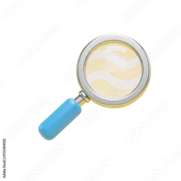 Fototapeta magnifying glass 3d unique stylish playful icon isolated on transparent background png for search and analysis design