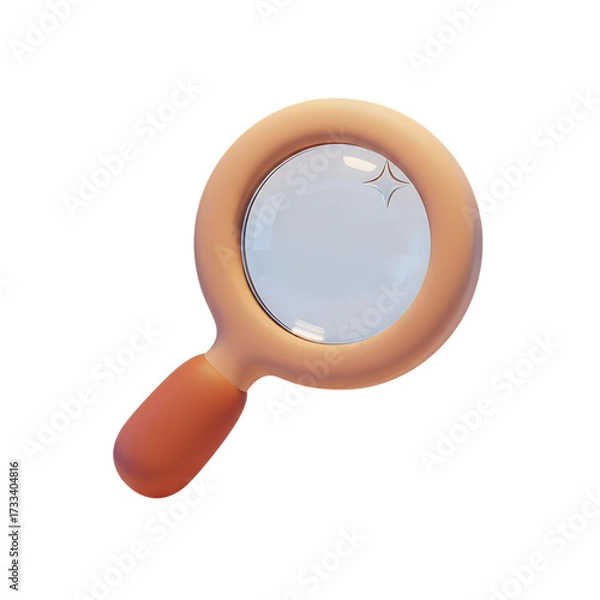 Fototapeta magnifying glass 3d unique stylish playful icon isolated on transparent background png for search and analysis design