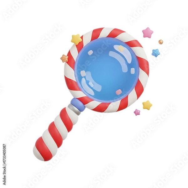 Fototapeta magnifying glass 3d unique stylish playful icon isolated on transparent background png for search and analysis design