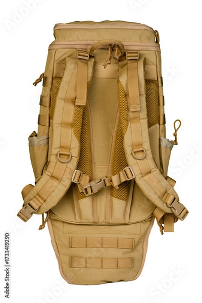 Fototapeta Large, roomy backpack for hiking and adventures.