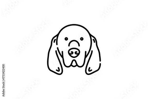Fototapeta Face dog line style icon template design. the vector illustration isolated on white background
