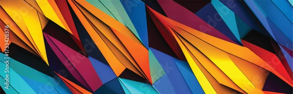 Fototapeta Multicolor geometric pattern Abstract psychedelic background. Vector illustration	