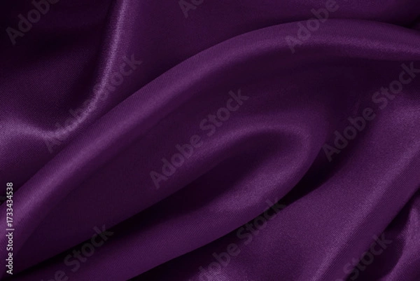 Fototapeta Purple fabric cloth texture for background and design art work, beautiful crumpled pattern of silk or linen.
