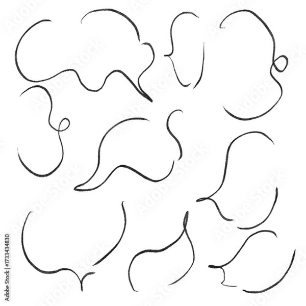 Obraz 吹き出し、手描き、モノクロ