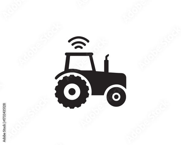 Obraz Smart farming tractor icon vector design illustration