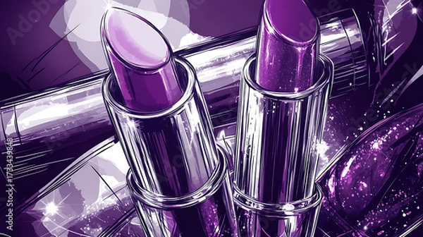 Fototapeta A cute cosmetic-themed background, perfect for use as a decorative backdrop or wallpaper.