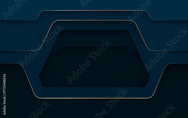 Fototapeta Abstract blue technology background with glossy square elements