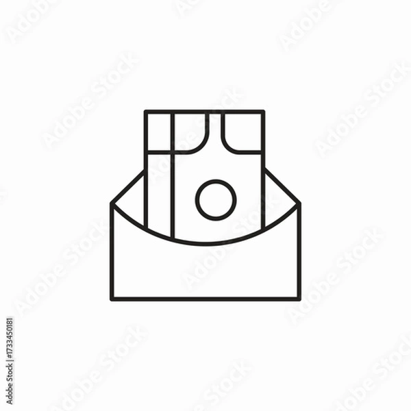 Obraz document in envelope icon sign vector