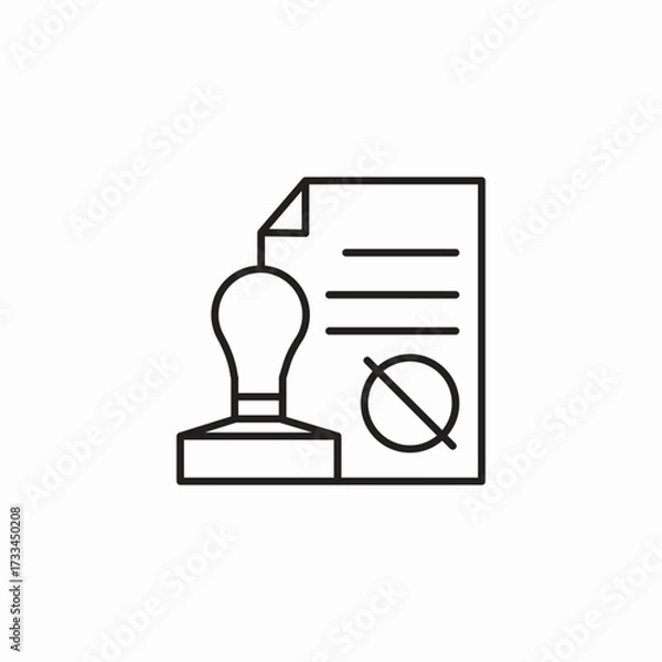 Obraz document with stamp icon sign vector