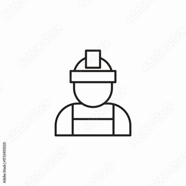 Obraz man in hard hat icon sign vector