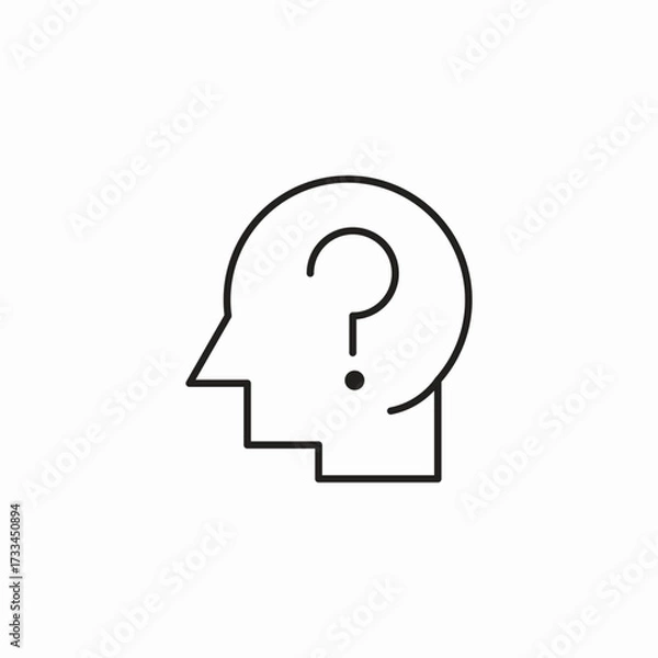 Obraz question in head icon sign vector