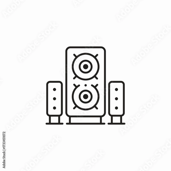 Obraz speaker system set icon sign vector