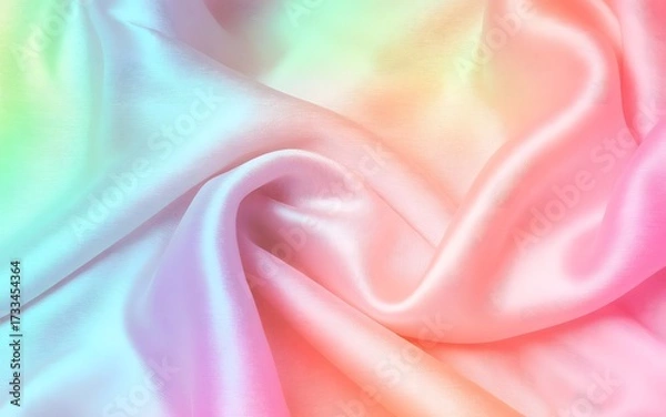 Fototapeta Abstract soft pastel colors backdrop satin silk texture. 