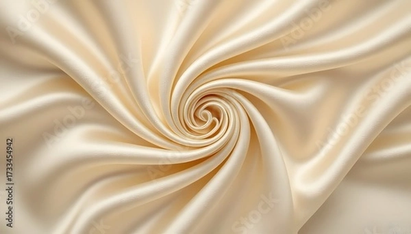 Fototapeta A close-up, macro shot, top-down view of a flat lay composition showing a silk texture. High-detail, studio lighting.