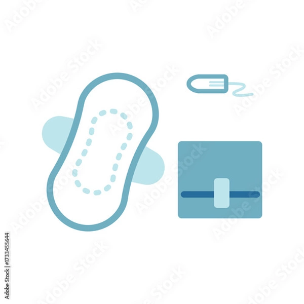 Obraz 生理用品　生理用ナプキン　タンポンのイラスト素材