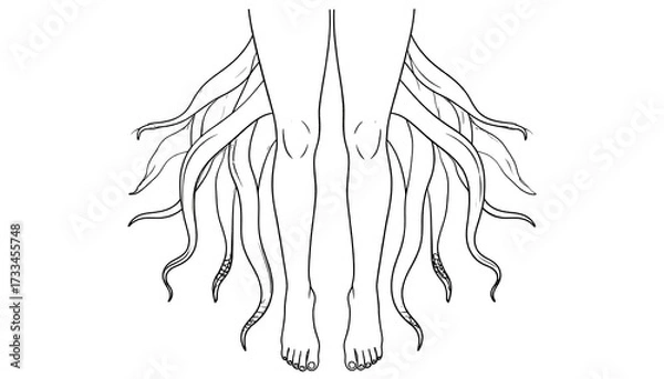 Obraz Woman's legs with tentacles