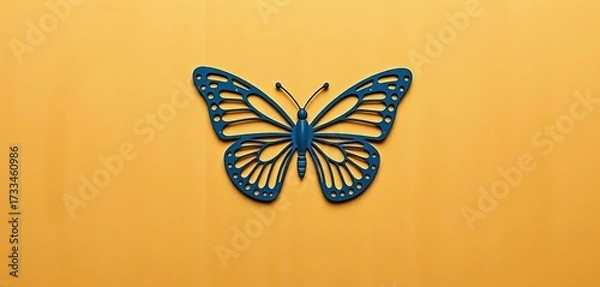 Obraz Intricate cut-out butterfly silhouette against a textured background, texture, wall art