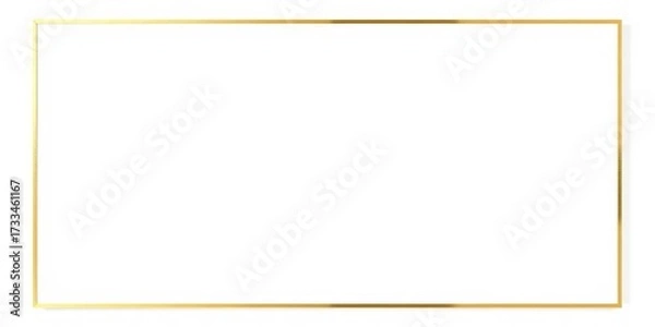 Obraz Elegant, thin gold linear frame on white background,  line,  simple