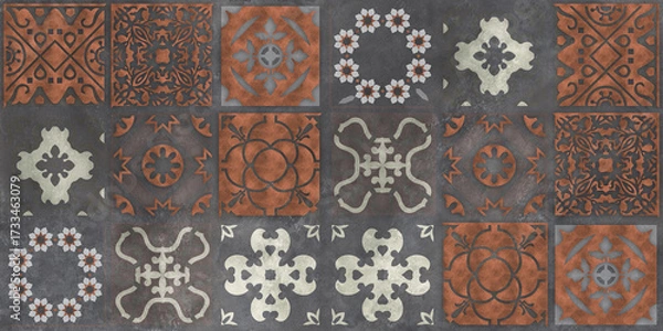 Fototapeta Abstract Organic Pattern. Leaves, Flowers Lines with Brush Strokes. Modern Printable Background Ornament. Abstract Organic Shape. Grounge Texture Walpaper. Leaf, Flowers Textile Background.