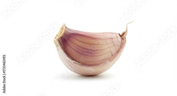 Fototapeta Single Garlic Clove Isolated on White Background.