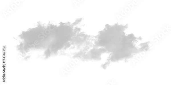 Obraz isolated white natural cloud element on transparent background