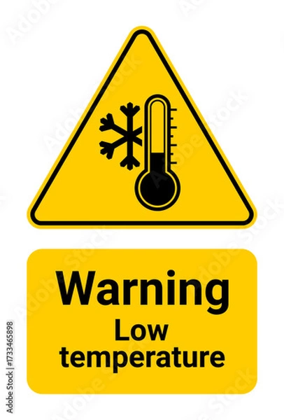 Obraz Warning low temperature sign vector illustration