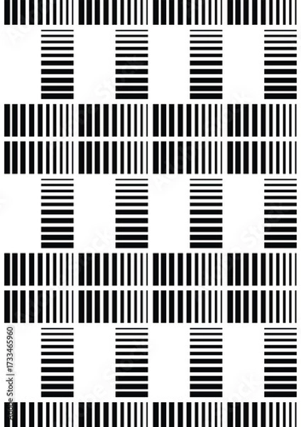 Obraz Seamless geometric pattern black and white halftone lines