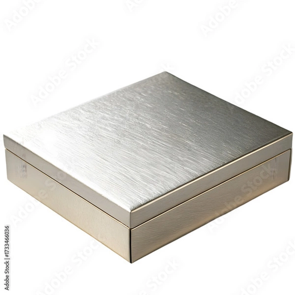 Fototapeta Premium rectangular packaging box in metallic silver with smooth matte finish